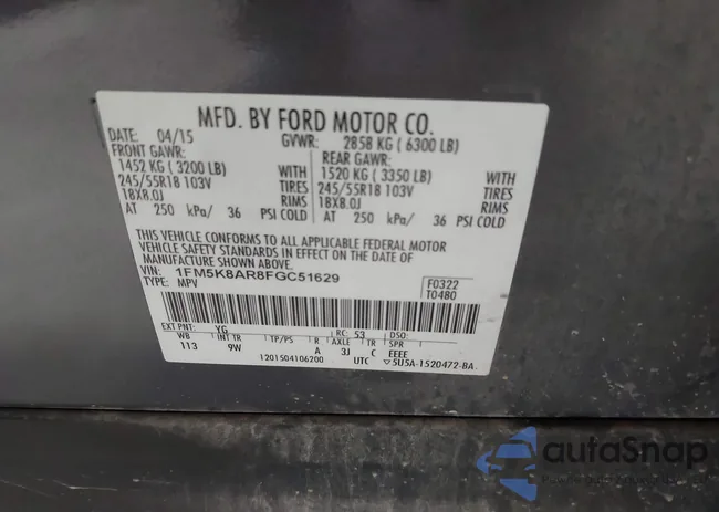 1FM5K8AR8FGC51629: 42464947