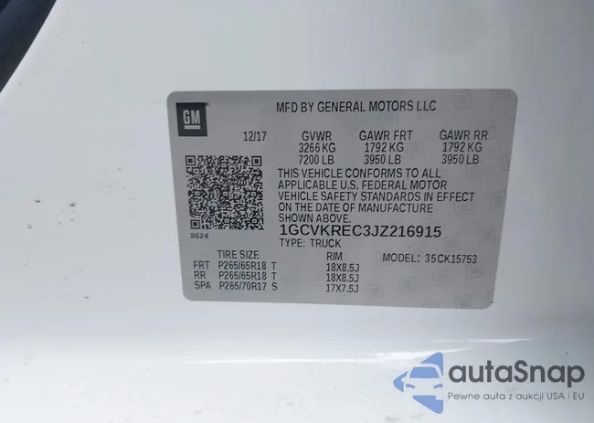 1GCVKREC3JZ216915: 42464992