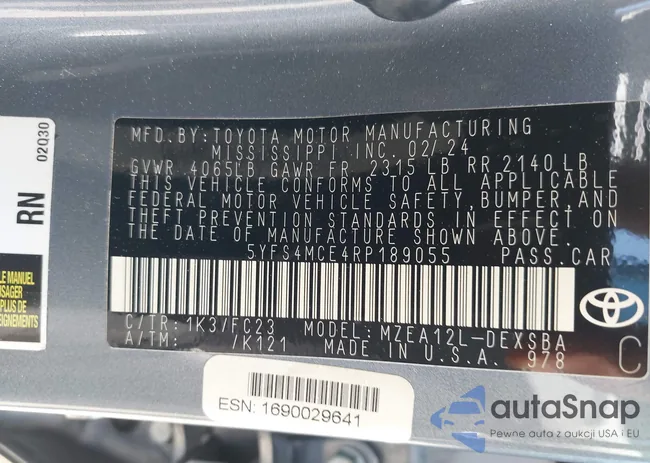 5YFS4MCE4RP189055: 42465006