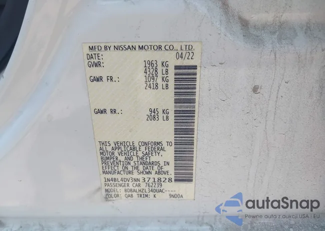 1N4BL4DV3NN371828: 42464358