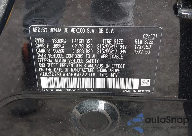 3CZRU6H36MM732918: 42464524