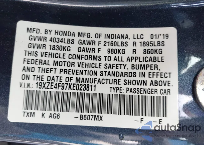 19XZE4F97KE023811: 42464589