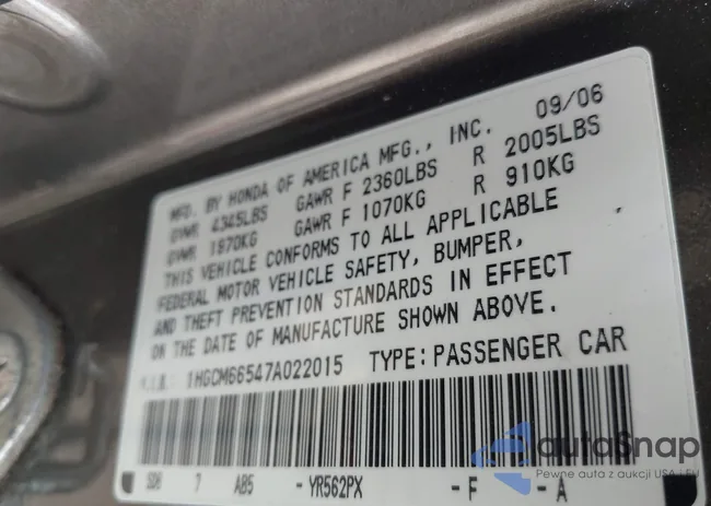 1HGCM66547A022015: 42464721