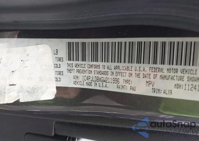 1C4PJLDBXGW211996: 42465945