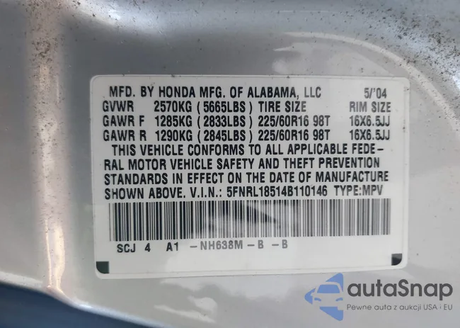 5FNRL18514B110146: 42465999