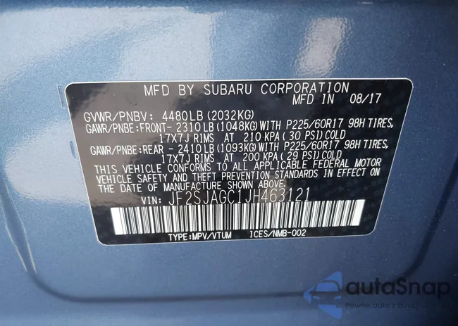 JF2SJAGC1JH463121: 42466015