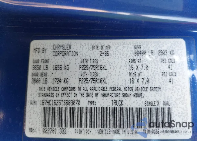 1B7HC16Z5TS683070: 42466130