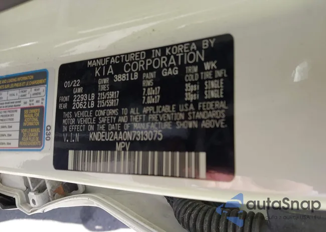 KNDEU2AA0N7313075: 42466238