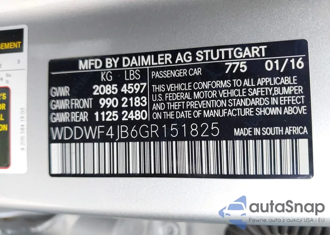 WDDWF4JB6GR151825: 42465400