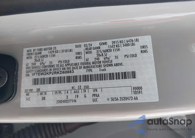 1FTEW2KP2RKD60883: 42465495