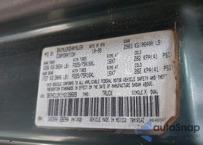 3B7HC13Y1YG139689: 42465513