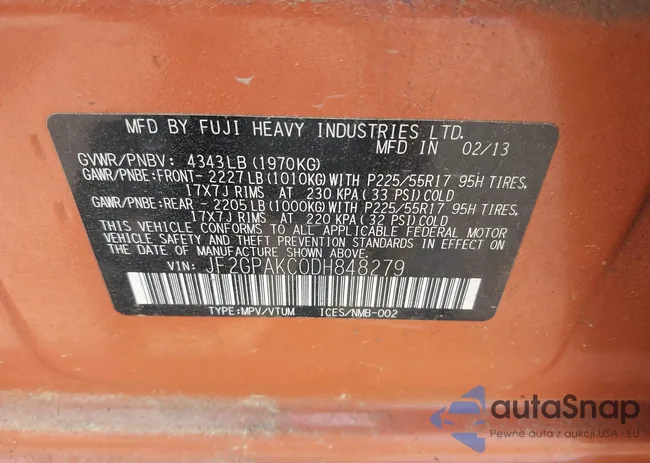 JF2GPAKC0DH848279: 42465543