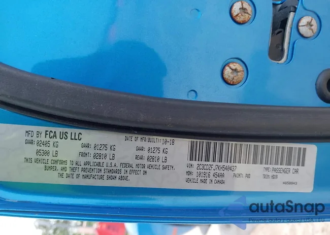 2C3CDZFJ7KH540437: 42465610