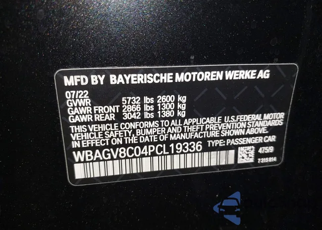 WBAGV8C04PCL19336: 42466787