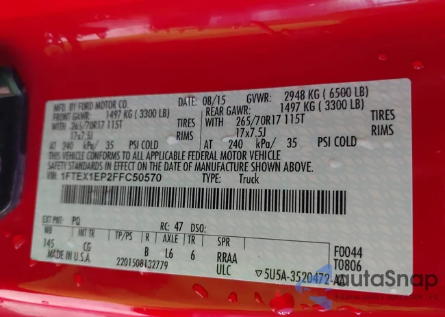 1FTEX1EP2FFC50570: 42466820