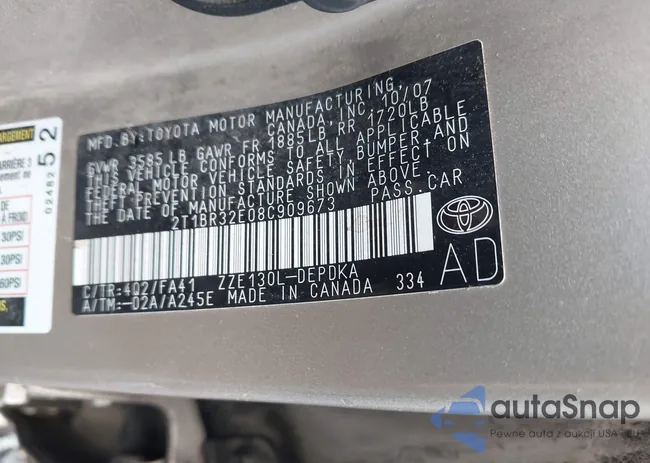 2T1BR32E08C909673: 42466873