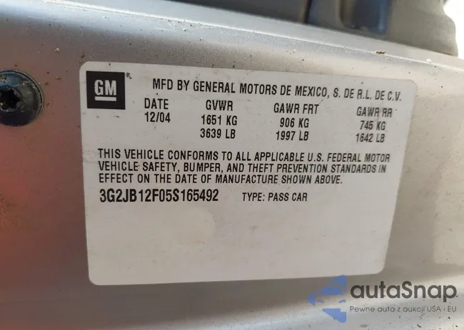 3G2JB12F05S165492: 42467025