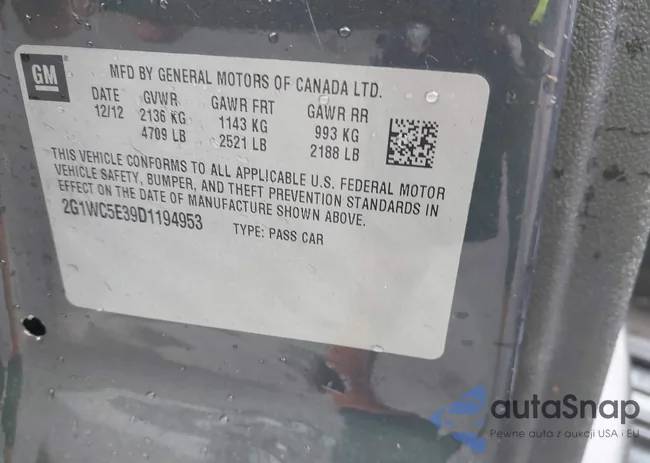 2G1WC5E39D1194953: 42467177