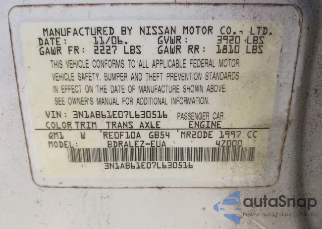 3N1AB61E07L630516: 42467190