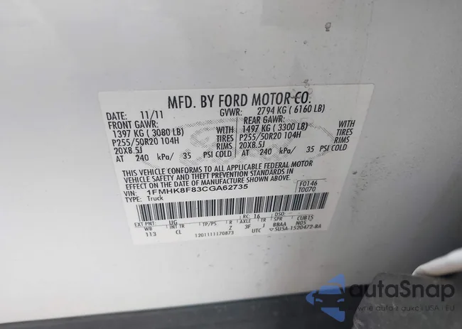 1FMHK8F83CGA62735: 42467287