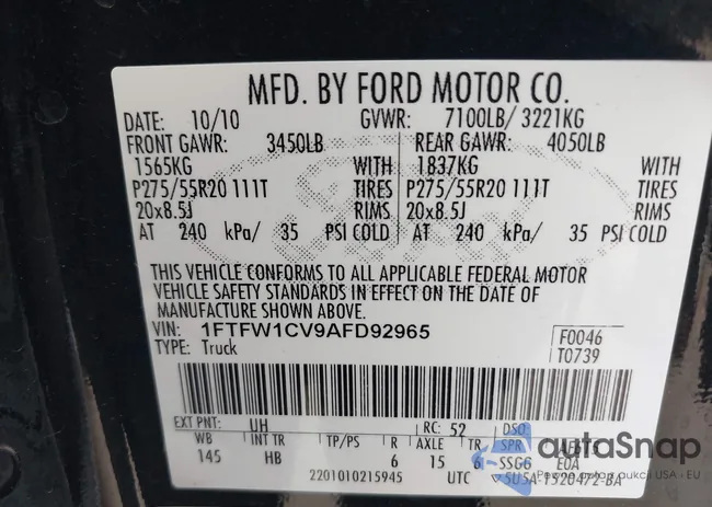 1FTFW1CV9AFD92965: 42466526