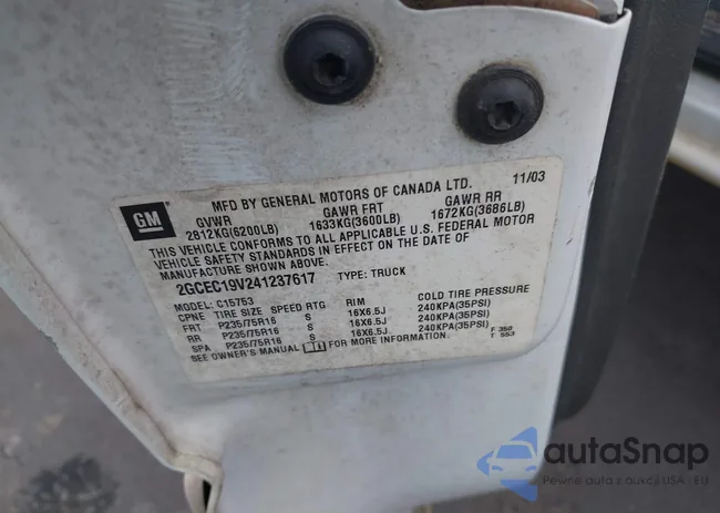 2GCEC19V241237617: 42466619