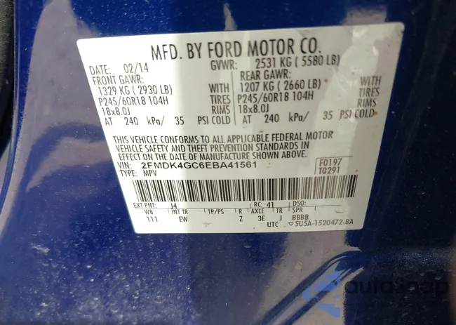 2FMDK4GC6EBA41561: 42466641