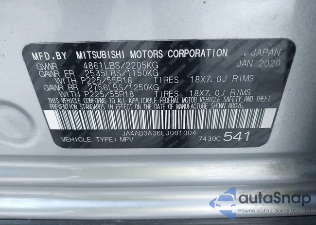 JA4AD3A36LJ001004: 42467801