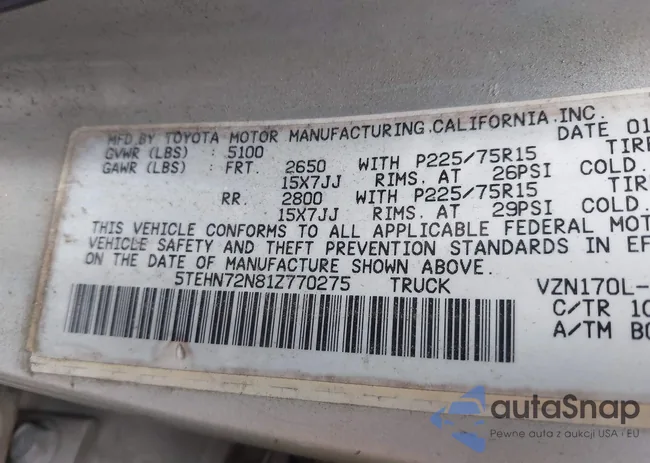 5TEHN72N81Z770275: 42468286