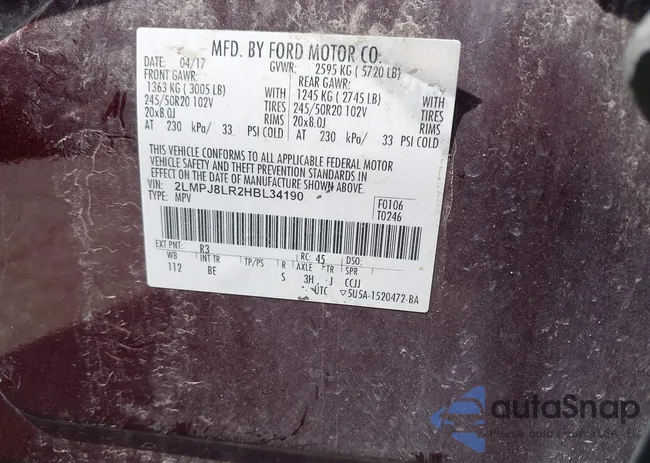 2LMPJ8LR2HBL34190: 42467547