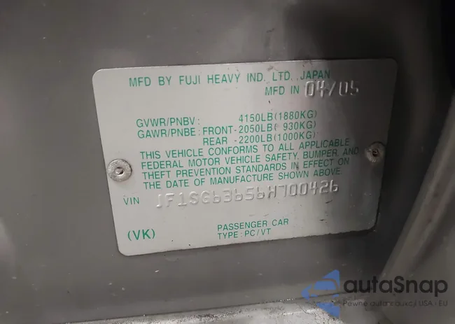 JF1SG63656H700426: 42467619