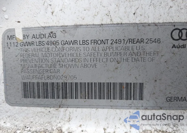 WAUFFAFL8DN029705: 42467631