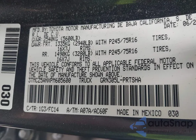 3TMCZ5ANXPM605600: 42467639