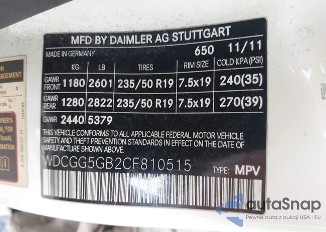 WDCGG5GB2CF810515: 42467679