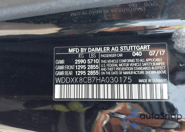 WDDXK8CB7HA030175: 42467713