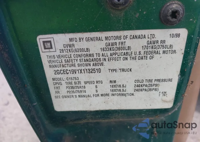 2GCEC19V1X1132510: 42468725