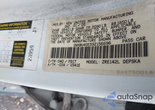 1NXBU40E59Z156696: 42468756