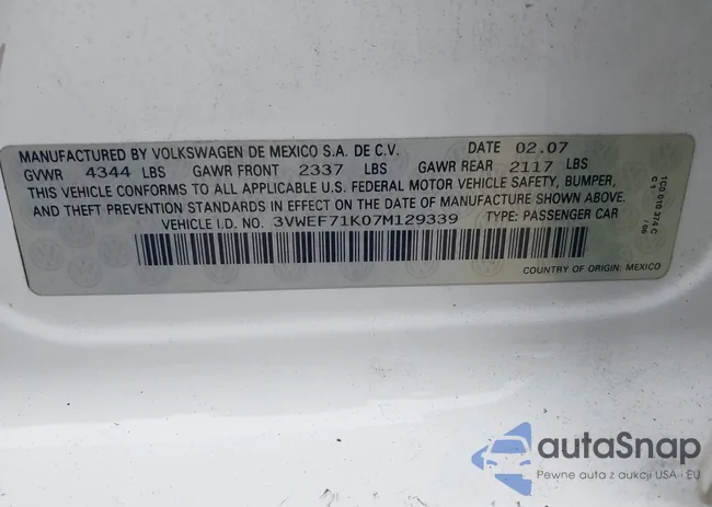 3VWEF71K07M129339: 42468842