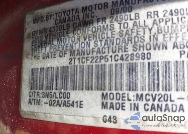 2T1CF22P51C428980: 42468865