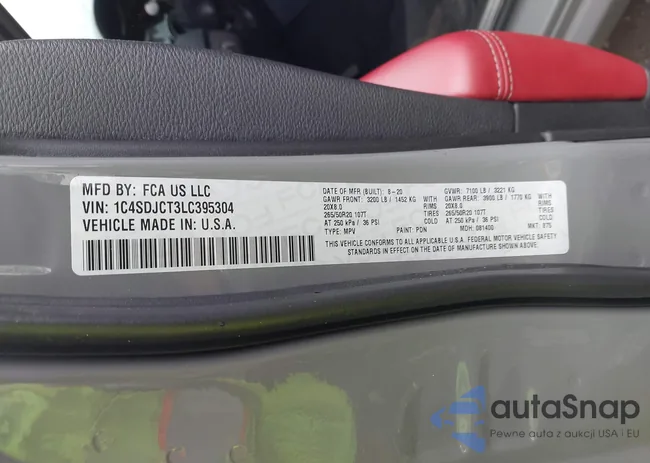 1C4SDJCT3LC395304: 42468938