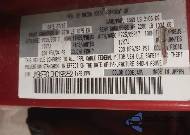 JM3KFBCL0H0198252: 42469092