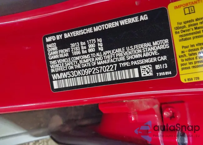 WMW53DK09P2S70227: 42468504