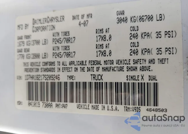 1D7HA18217S209246: 42468522