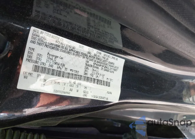 1FAHP3F29CL311587: 42468642