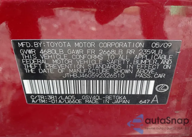 JTHBJ46G592326510: 42468690