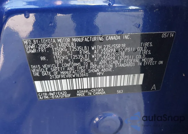 2T3DFREV8EW183840: 42469737