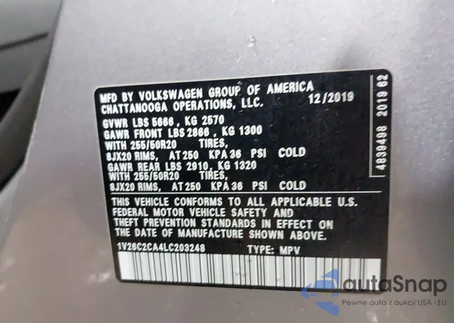 1V26C2CA4LC203248: 42469939