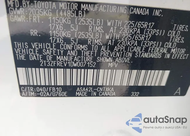 2T3ZFREV1DW007152: 42470024