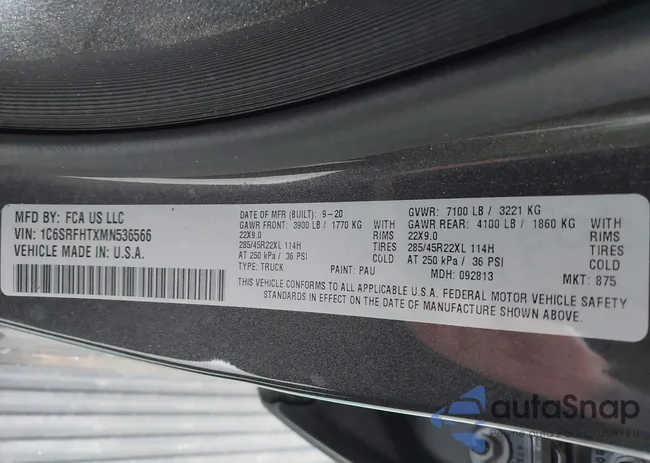 1C6SRFHTXMN536566: 42470029