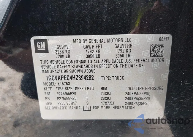 1GCVKPEC4HZ394282: 42470063